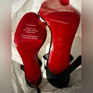 NIB NEW IN BOX Christian Louboutin LOUBIGIRL 100 MM Black Sandals SZ 6 1/2
